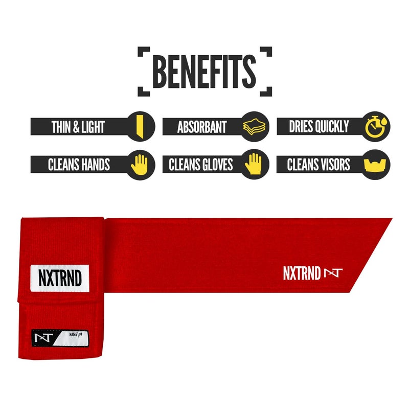 NXT NXTRND Nxtrnd Streamer Football Towel  Thin Sports Towel  Dries Hands & Football Accessories (Red) - Image 3